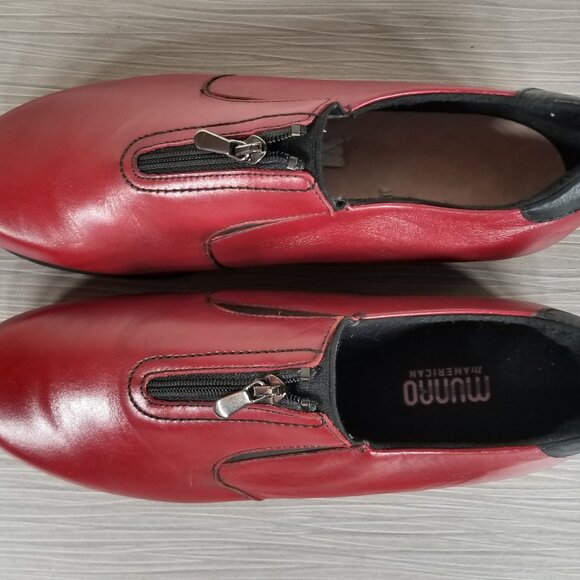 Munro Berkley Front-Zip Sneaker, Red Leather, Women’s Size 8 W - Picture 10 of 12